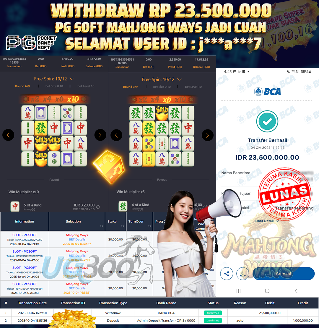 UG300 BERMAIN DI MAHJONG WAYS JACKPOT  Rp.23,500,000- DI BAYAR TUNTAS